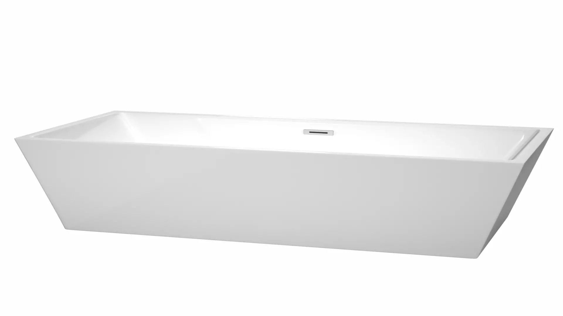 Sara 67 Inch Freestanding Bathtub in White with Polished Chrome Drain and Overflow Trim material