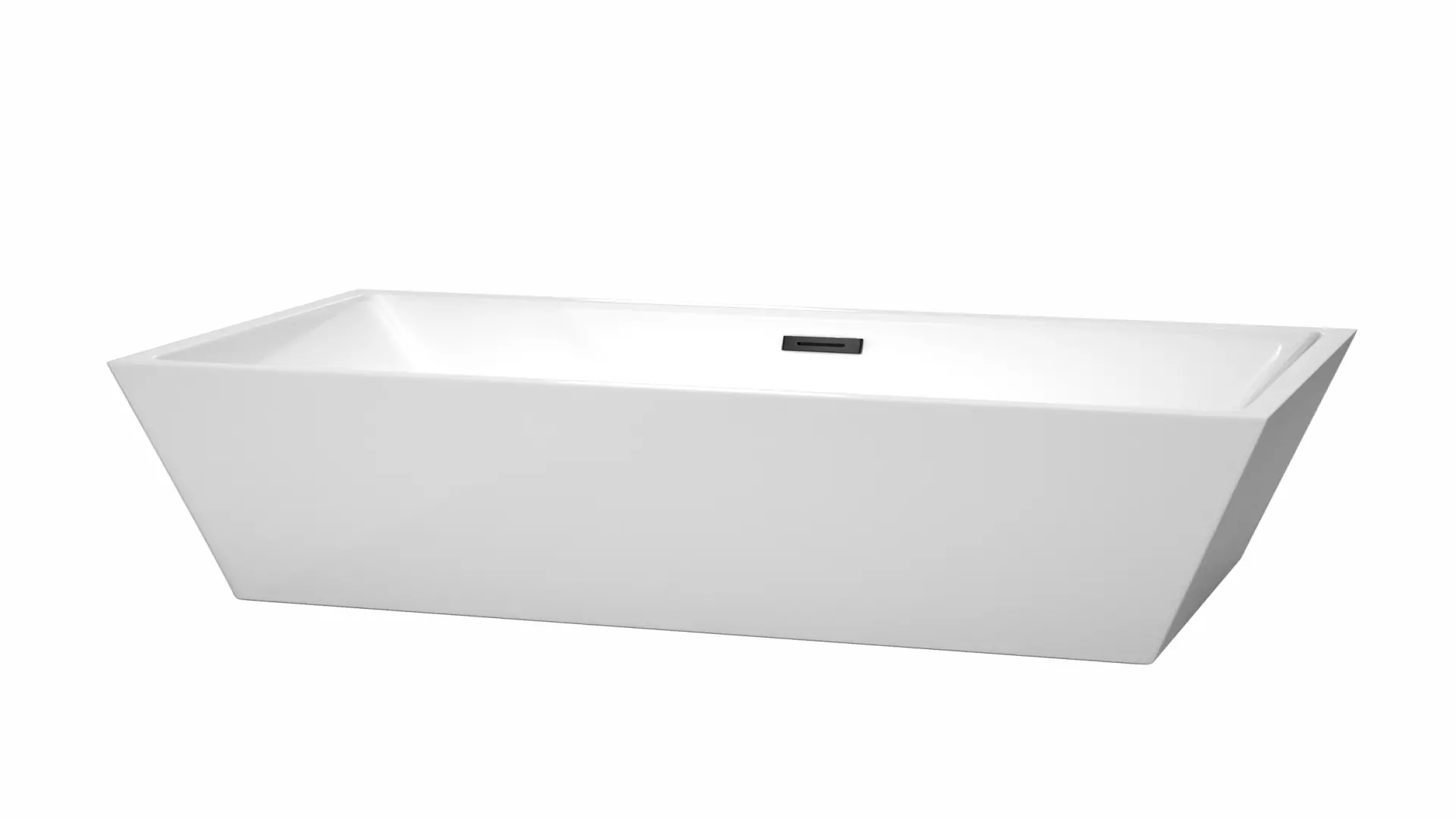 Sara 59 Inch Freestanding Bathtub in White with Matte Black Drain and Overflow Trim material