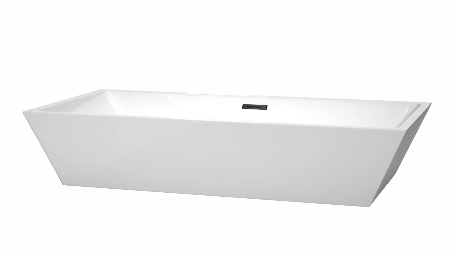 Sara 63 Inch Freestanding Bathtub in White with Matte Black Drain and Overflow Trim material
