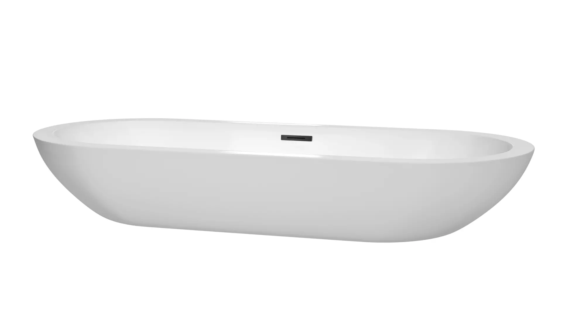 Soho 72 Inch Freestanding Bathtub in White with Matte Black Drain and Overflow Trim material