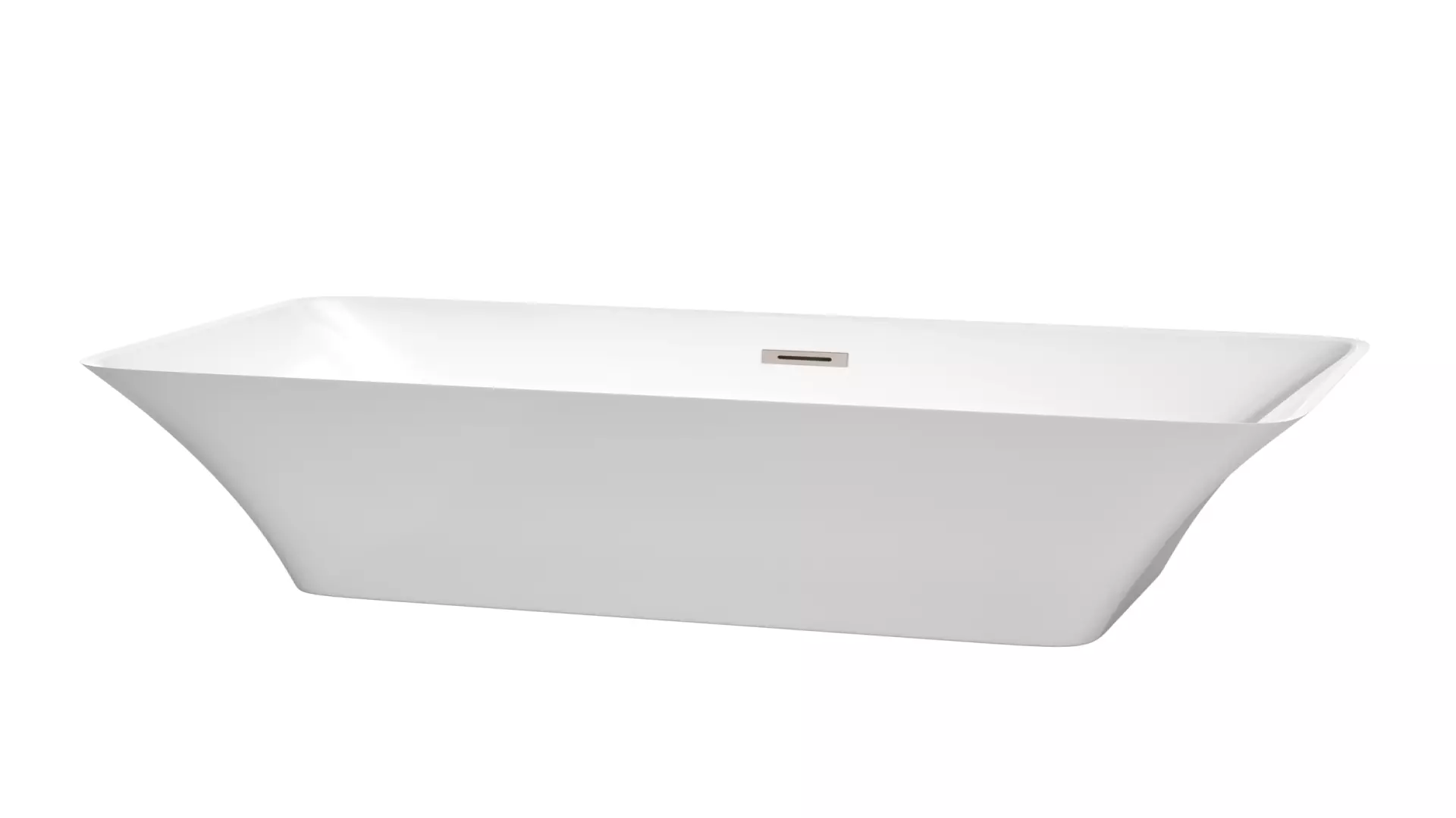 Tiffany 59 Inch Freestanding Bathtub in White with Brushed Nickel Drain and Overflow Trim material