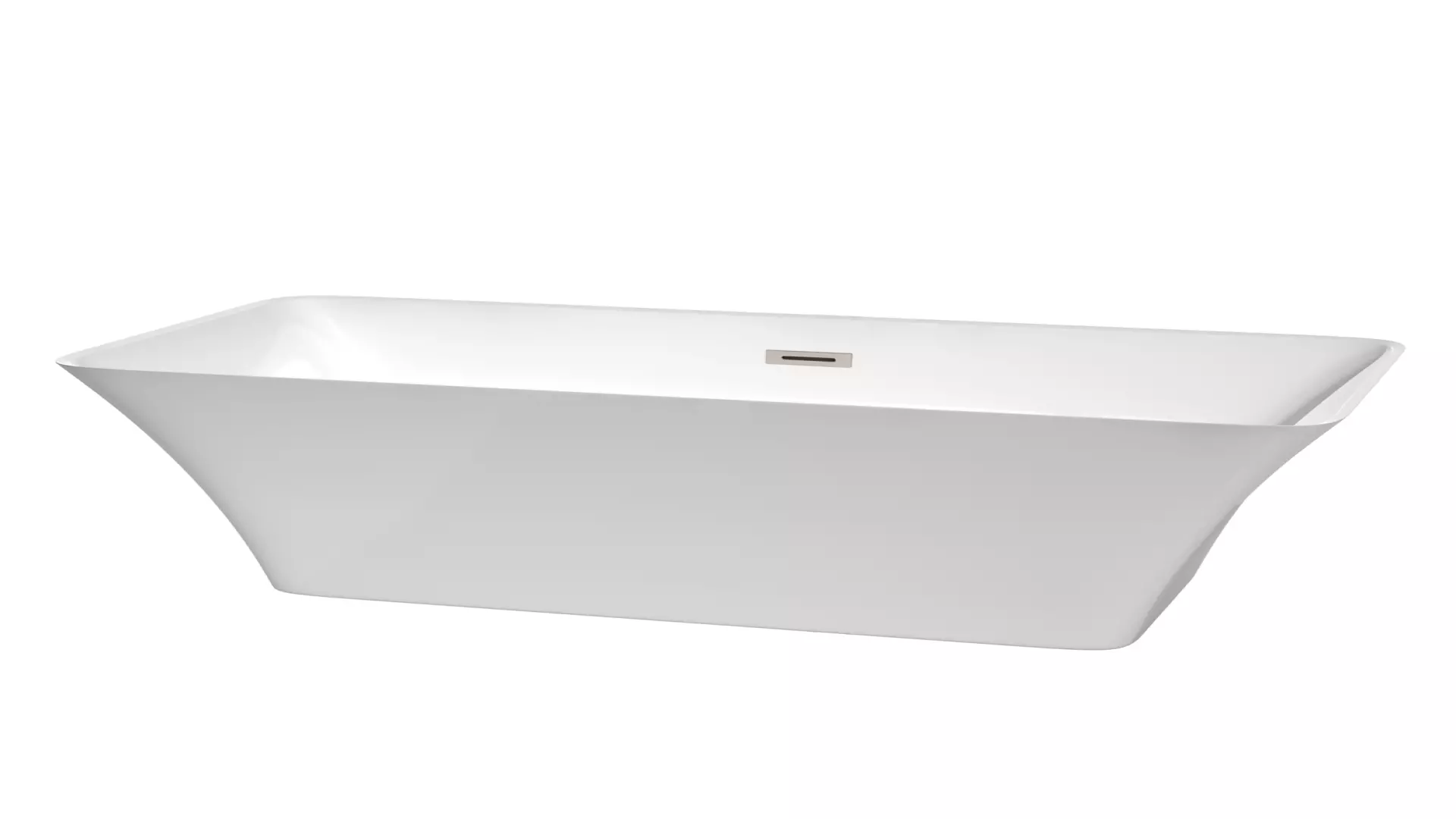 Tiffany 67 Inch Freestanding Bathtub in White with Brushed Nickel Drain and Overflow Trim material