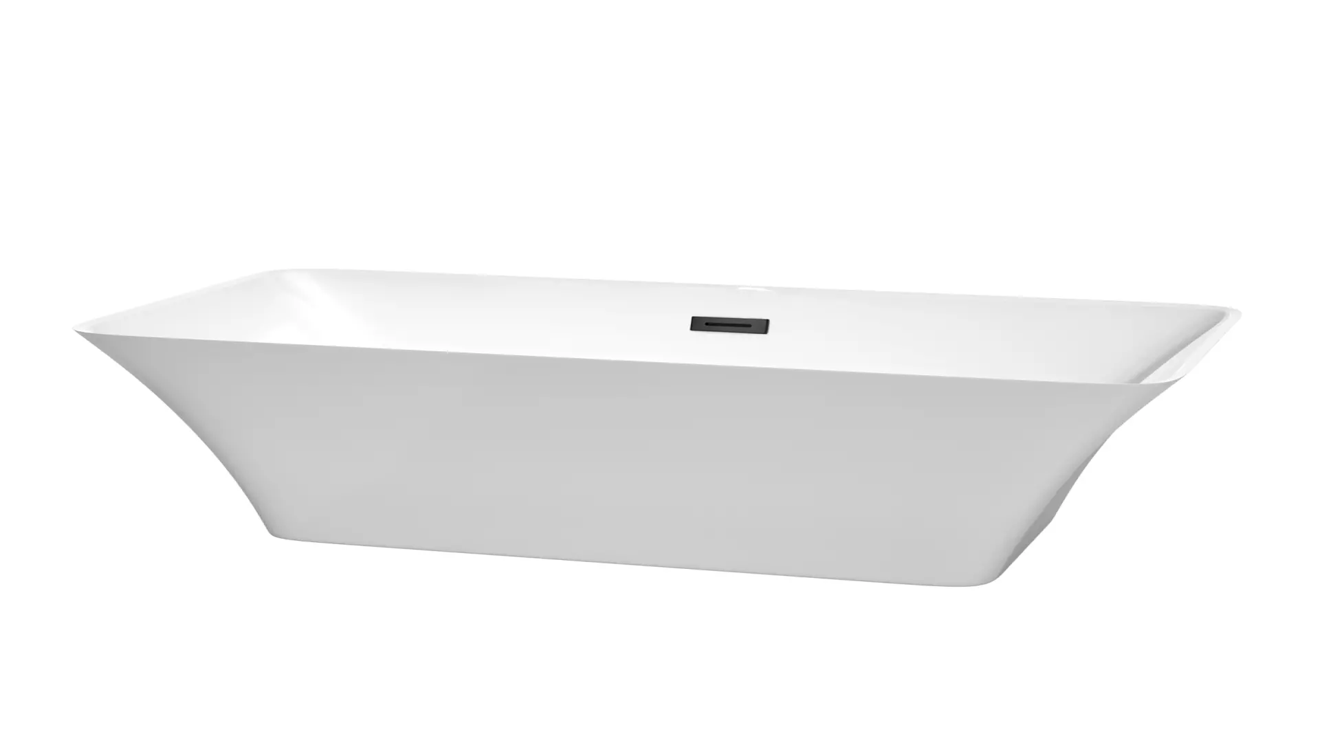 Tiffany 59 Inch Freestanding Bathtub in White with Matte Black Drain and Overflow Trim material