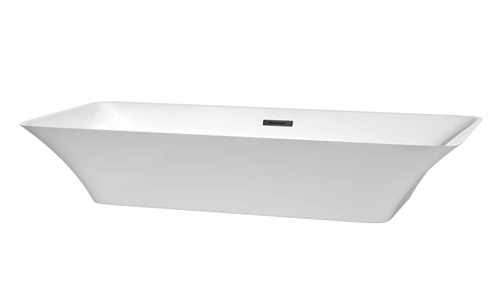 Tiffany 67 Inch Freestanding Bathtub in White with Matte Black Drain and Overflow Trim material