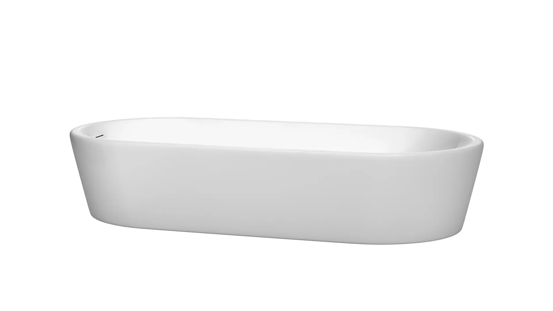 Ursula 59 Inch Freestanding Bathtub in White with Shiny White Drain and Overflow Trim material
