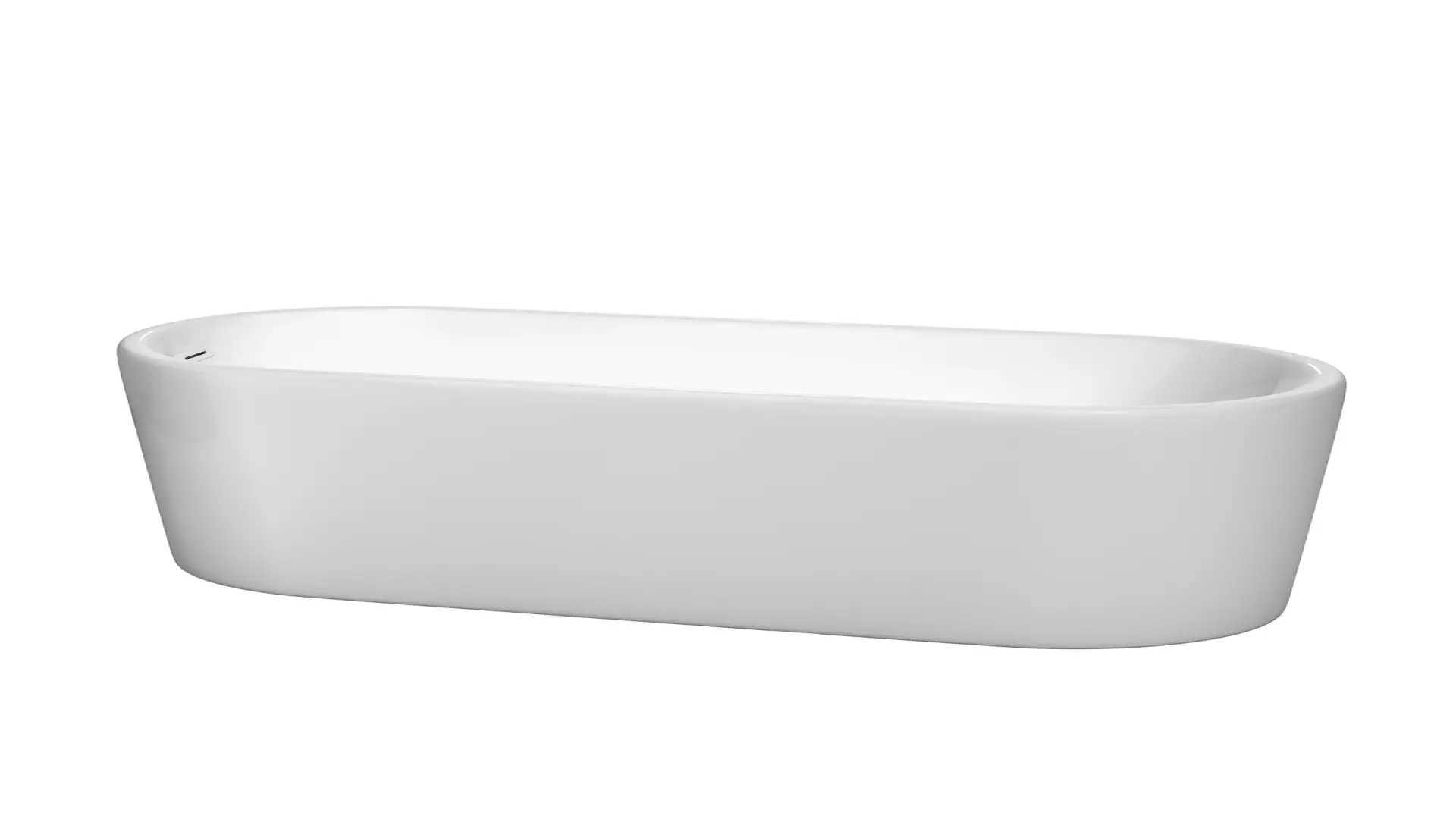 Ursula 67 Inch Freestanding Bathtub in White with Shiny White Drain and Overflow Trim material