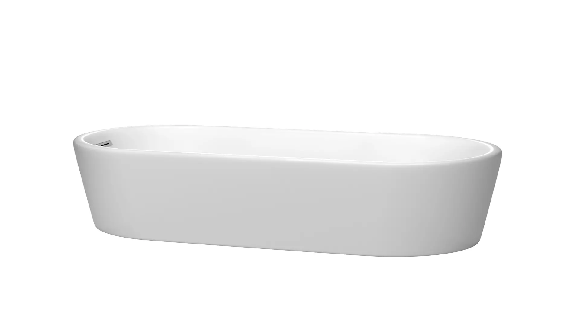 Ursula 59 Inch Freestanding Bathtub in Matte White with Polished Chrome Drain and Overflow Trim material