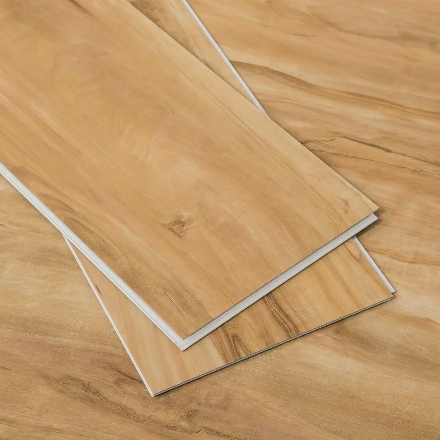 Builder's Choice Blonde Ale Wide+ Click Vinyl Plank Flooring with Attached Pad, 23.77sq.ft./box, 10 planks, 48" x 7-1/8" x 3/16" material