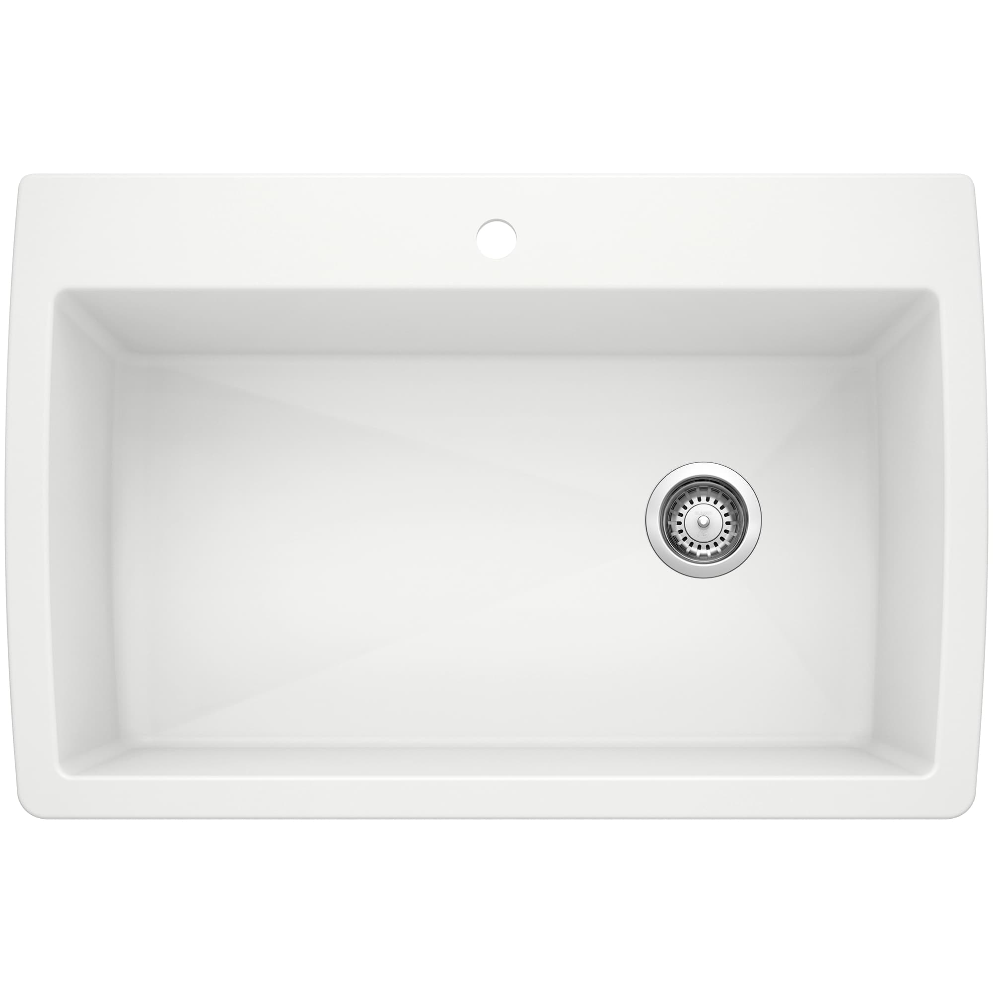 Diamond Super Single Dual Mount Kitchen Sink - White material