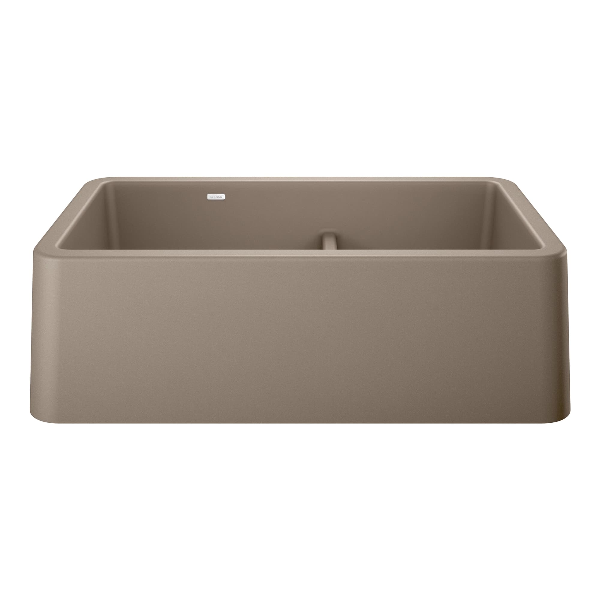 Ikon 33" Apron Double Bowl Farmhouse Sink with Low Divide - Truffle material