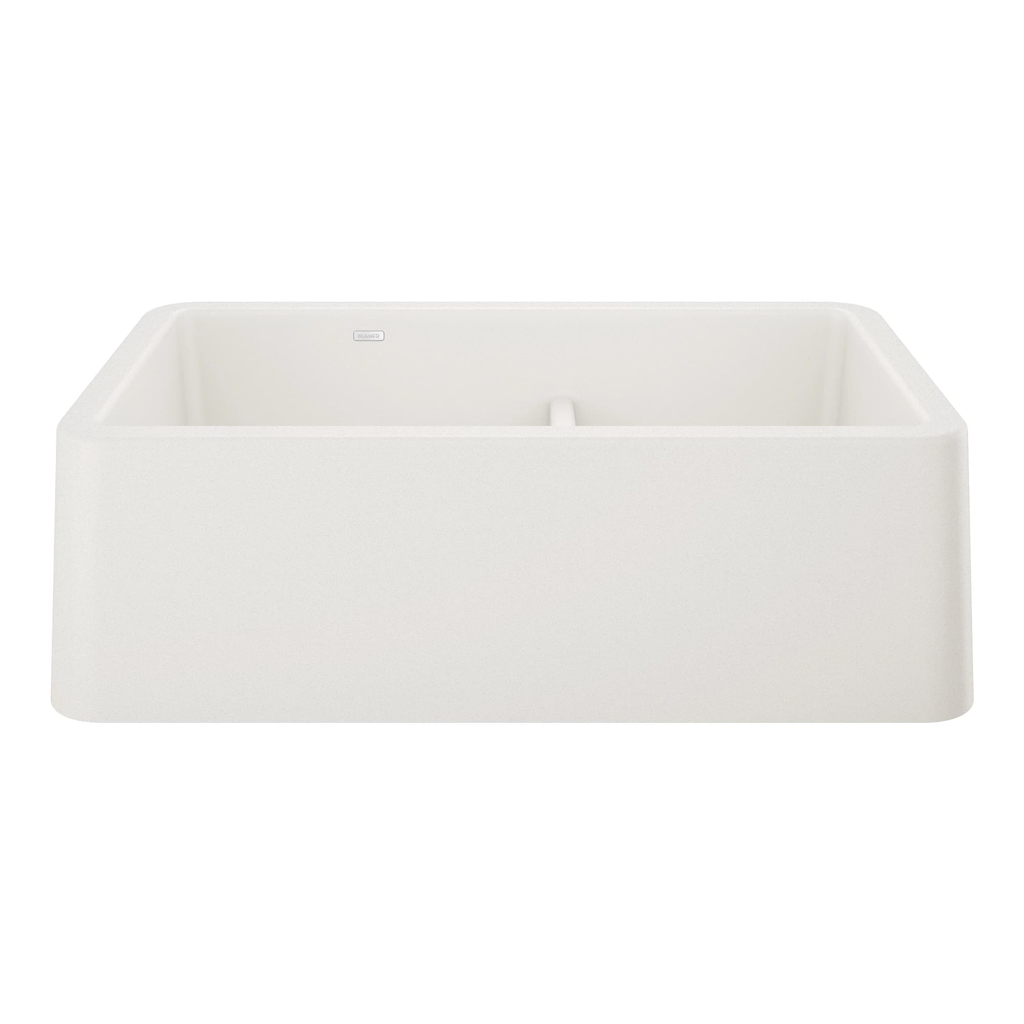 Ikon 33" Apron Double Bowl Farmhouse Sink with Low Divide - White material