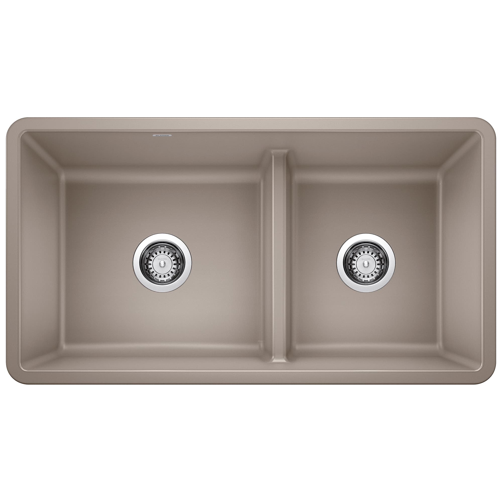Precis Reversible 1-3/4 Double Bowl Kitchen Sink with Low Divide - Truffle material