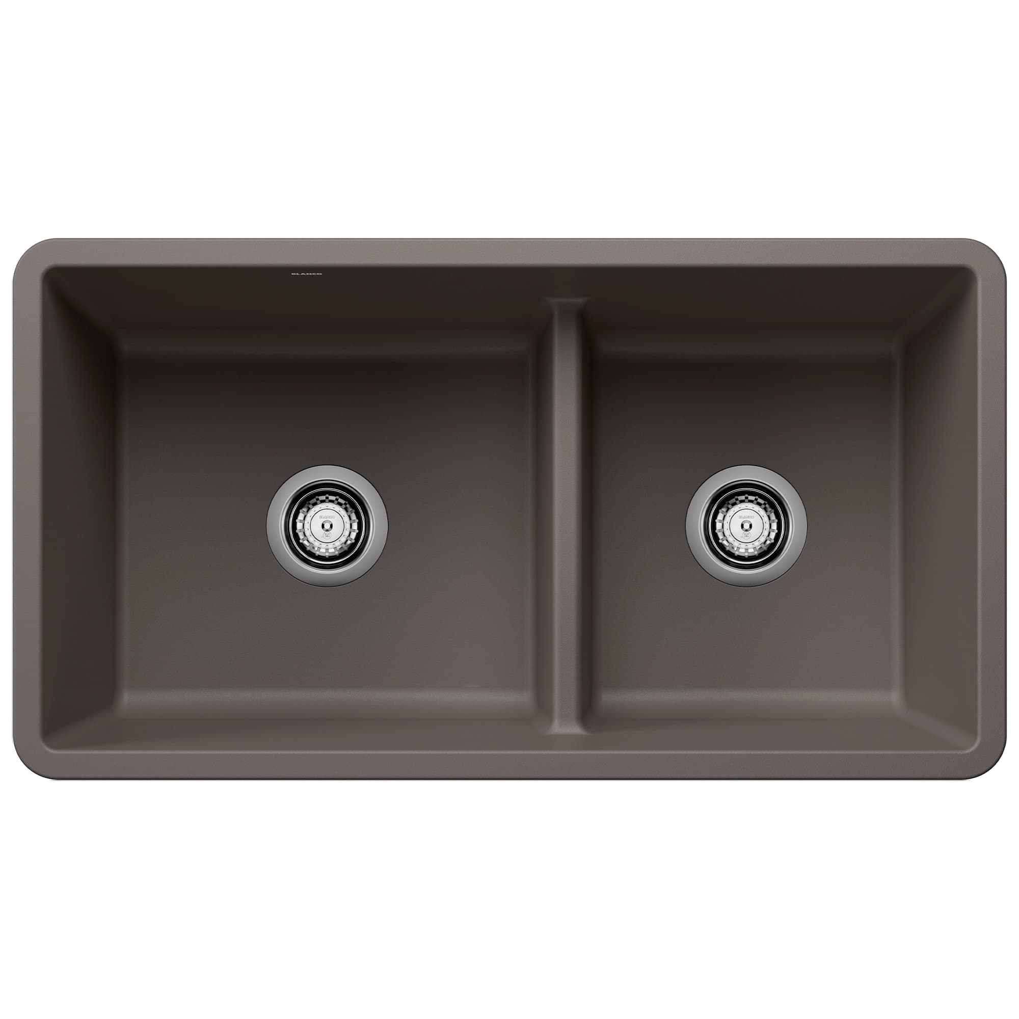 Precis Reversible 1-3/4 Double Bowl Kitchen Sink with Low Divide - Volcano Gray material