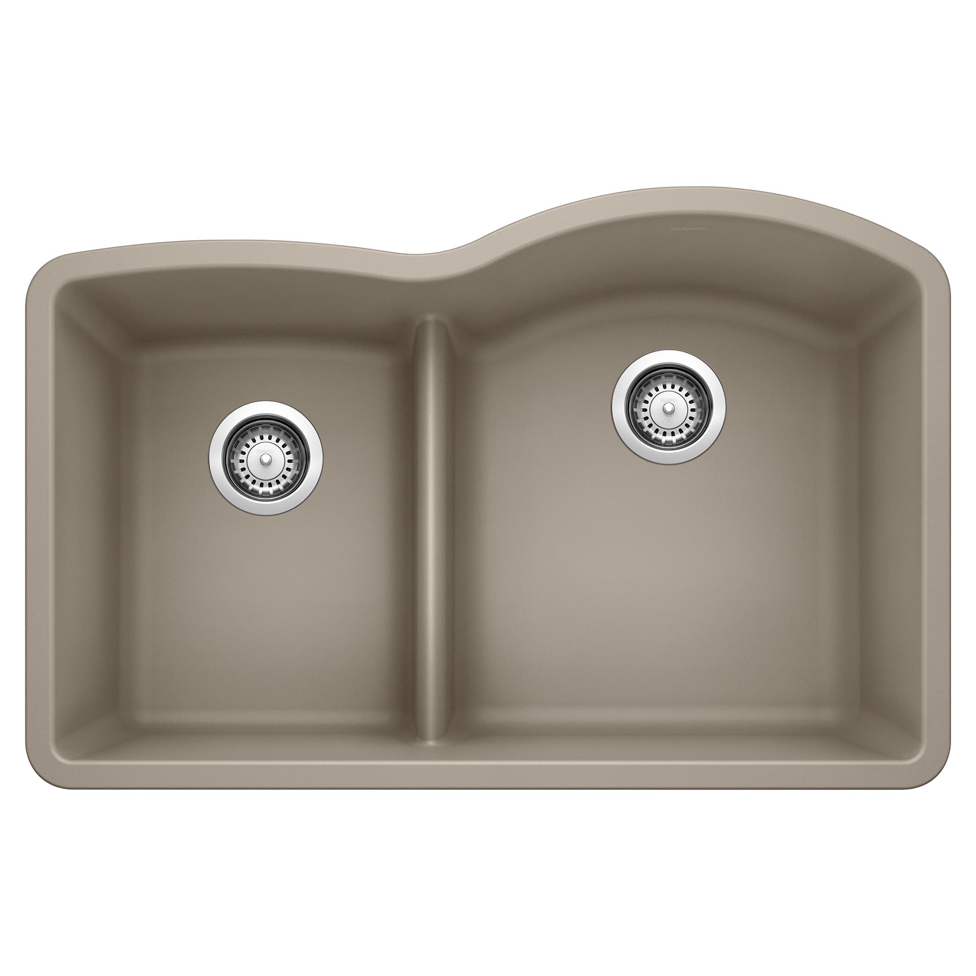 Diamond 1-3/4 Reverse Double Bowl Kitchen Sink with Low Divide - Truffle material