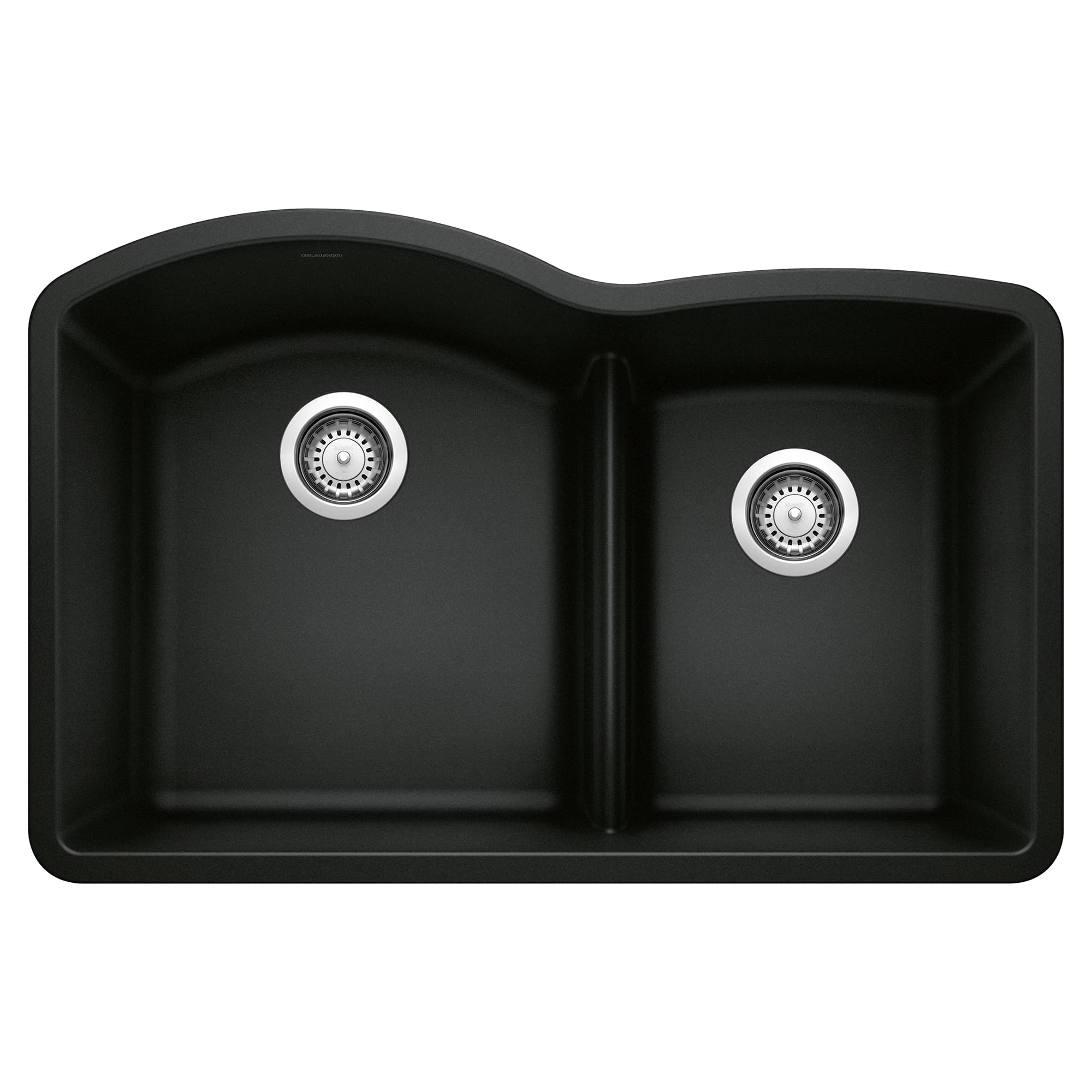 Diamond 1-3/4 Double Bowl Kitchen Sink with Low Divide - Coal Black material