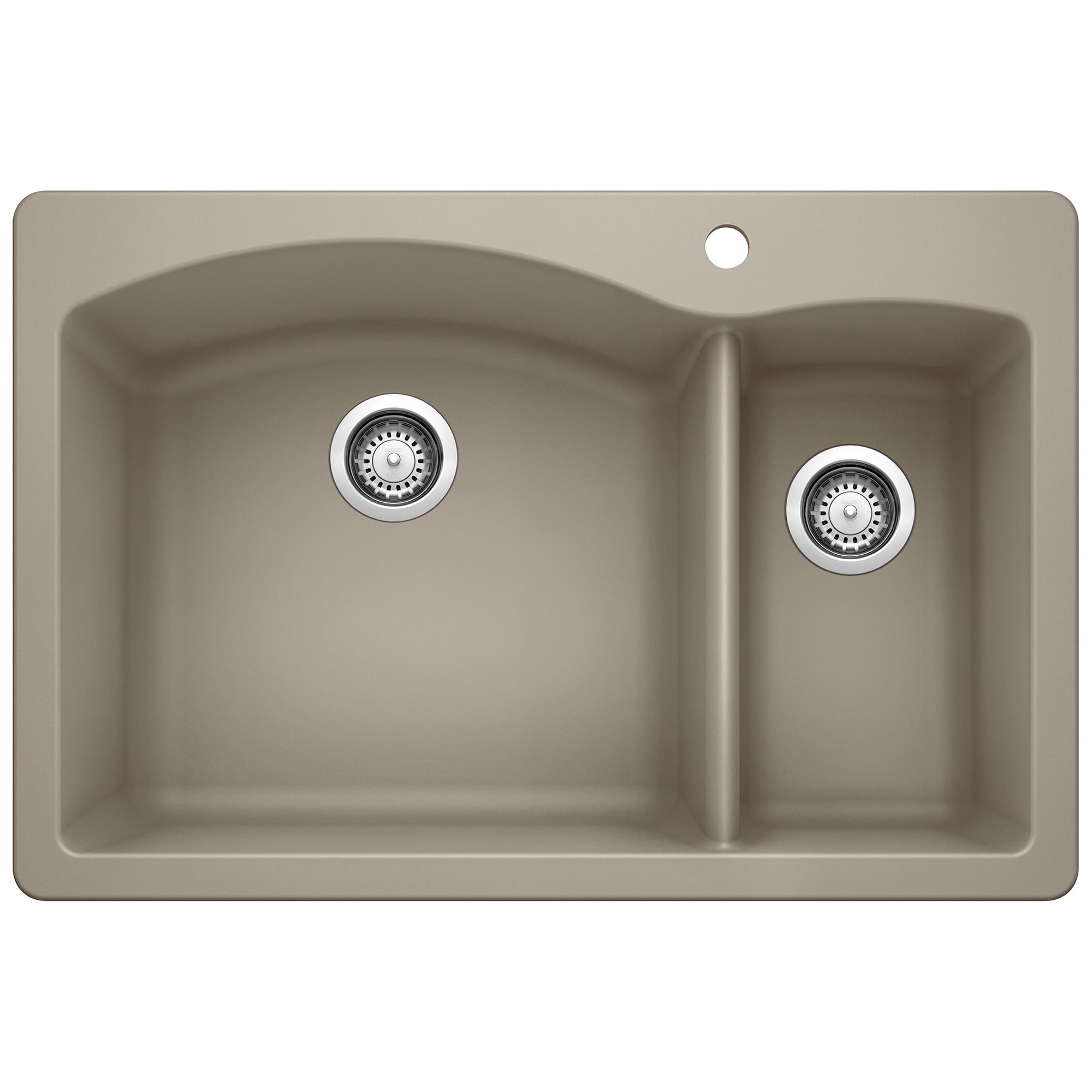 Diamond 1-1/2 Double Bowl Dual Mount Kitchen Sink - Truffle material