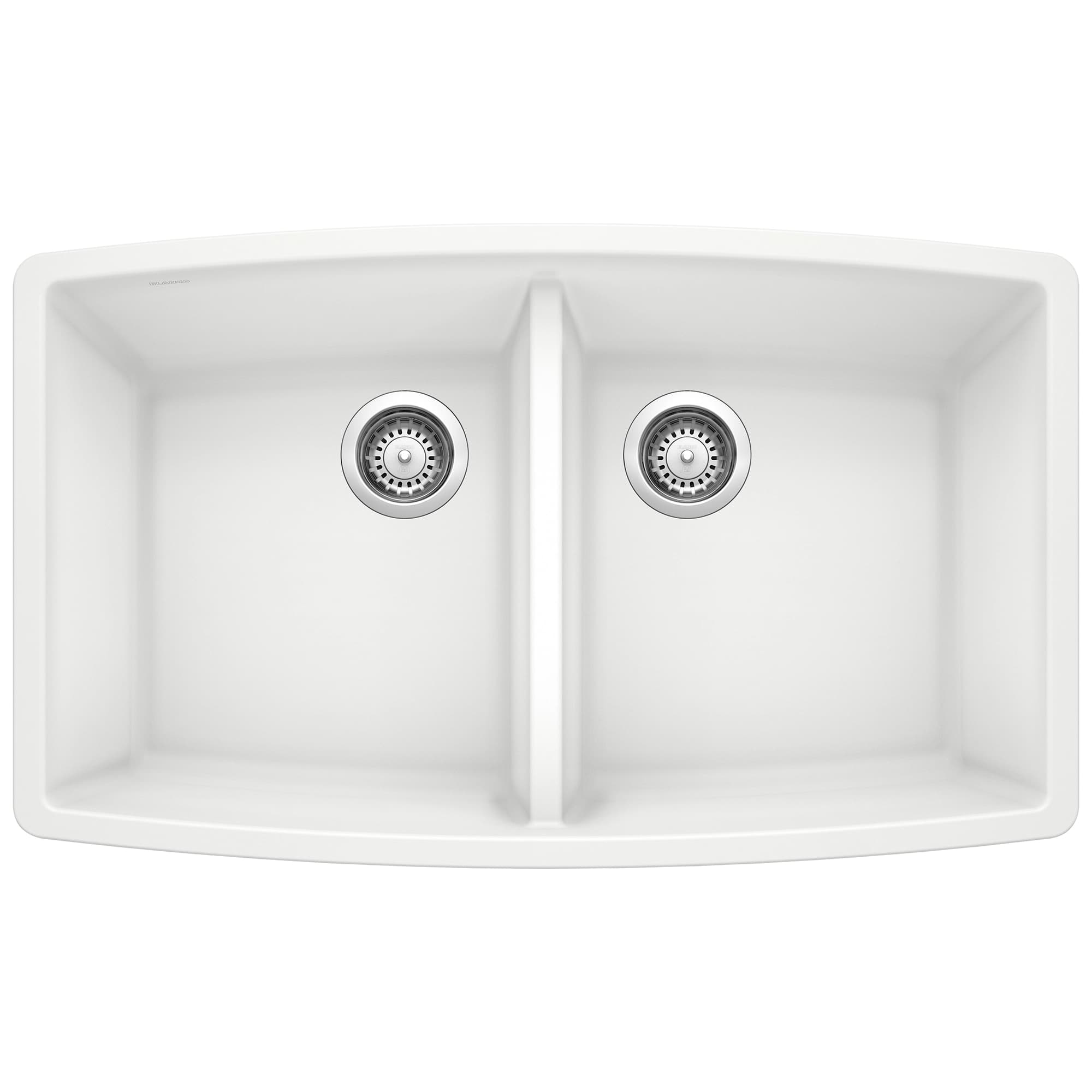 Performa Equal Double Bowl Kitchen Sink - White material