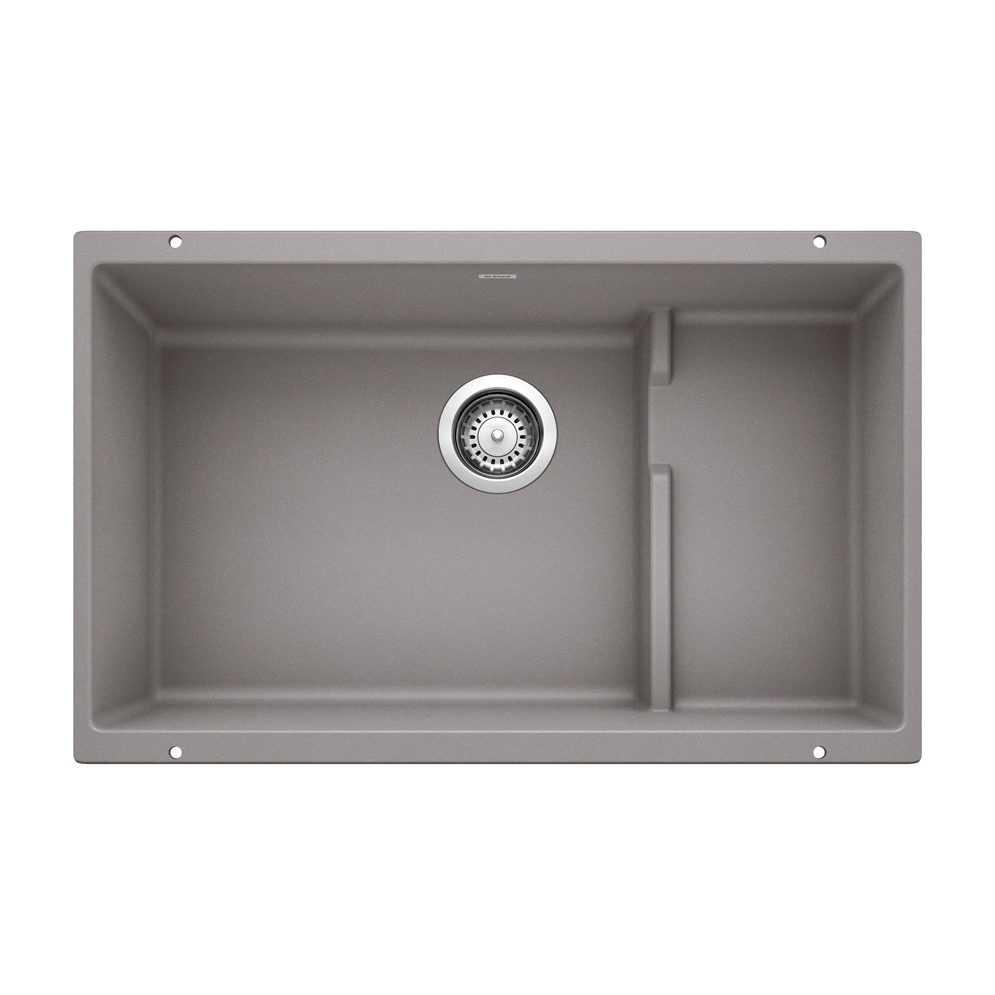 Precis Cascade Super Single Kitchen Sink with Colander - Metallic Gray material