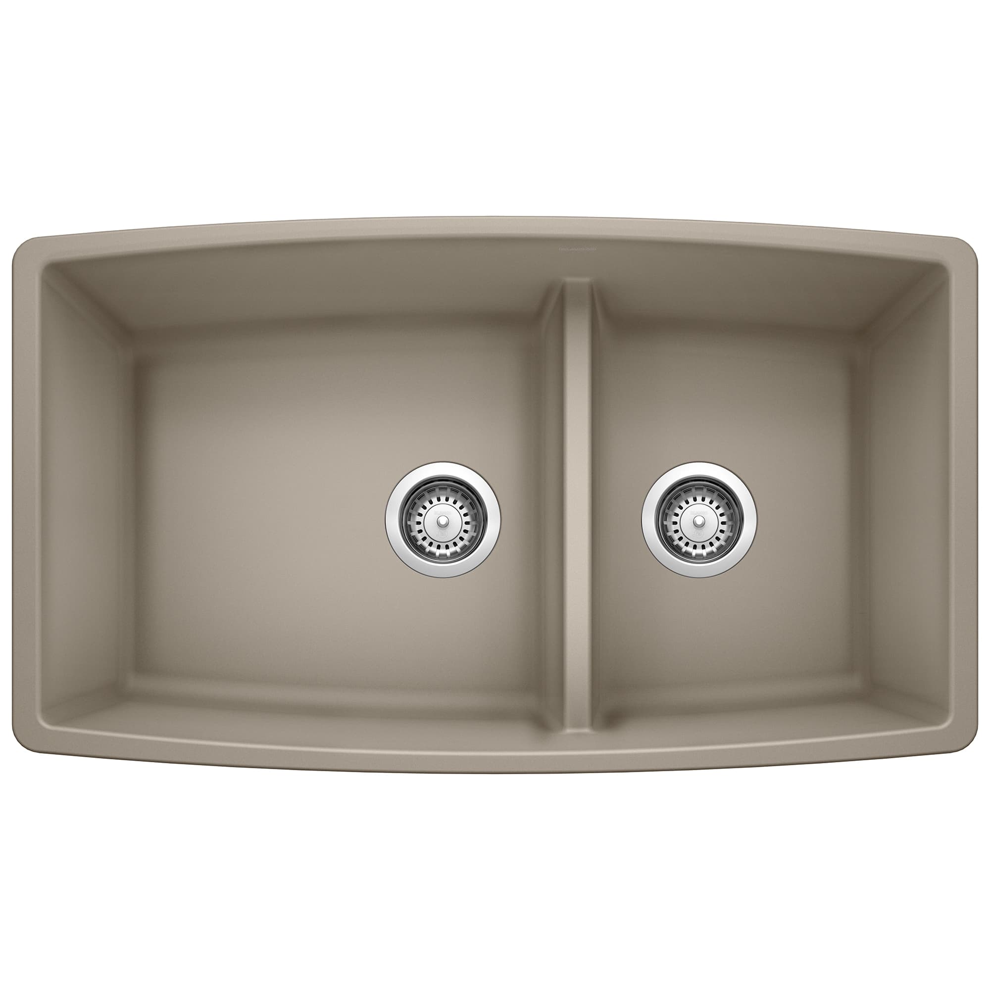 Performa 1-3/4 Double Bowl Kitchen Sink with Low Divide - Truffle material