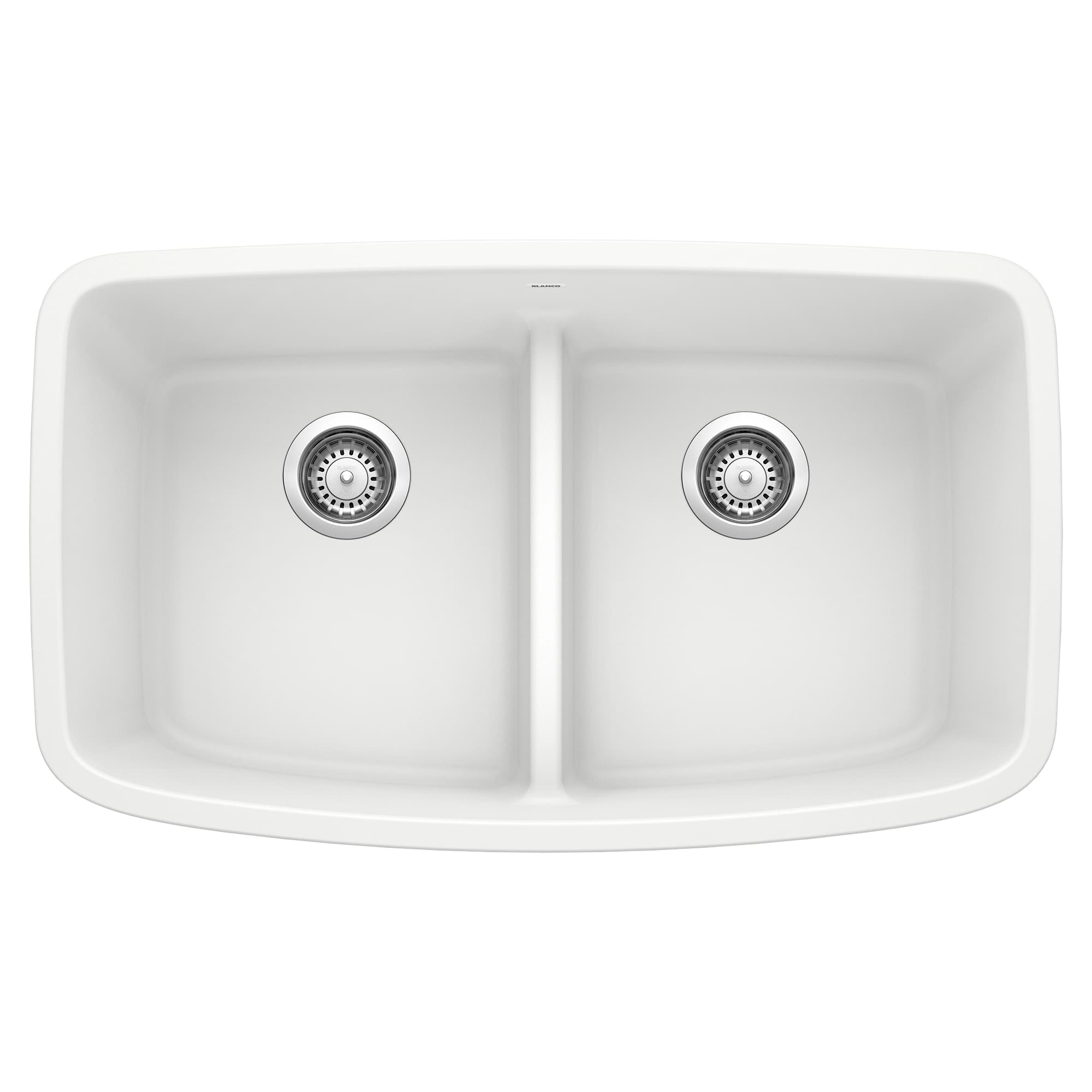 Valea Equal Double Bowl Kitchen Sink with Low Divide - White material