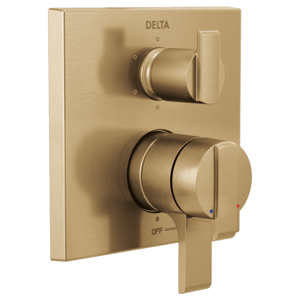 Delta Ara®: Angular Modern Monitor® 17 Series Valve Trim with 6-Setting Integrated Diverter material