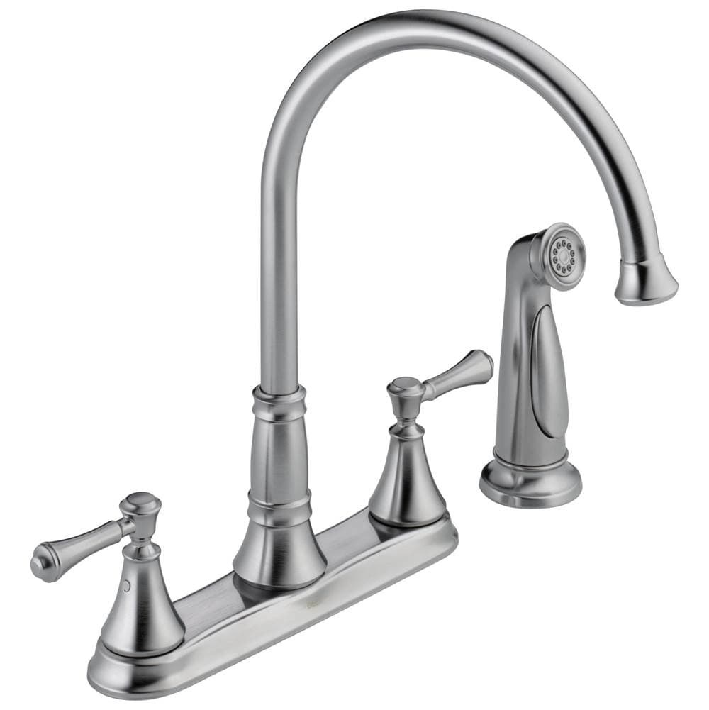 Delta Cassidy™: Two Handle Kitchen Faucet with Spray material