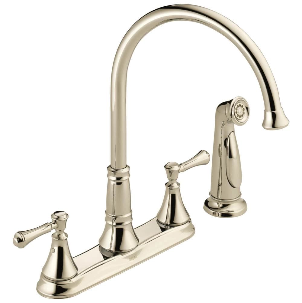 Delta Cassidy™: Two Handle Kitchen Faucet with Spray material