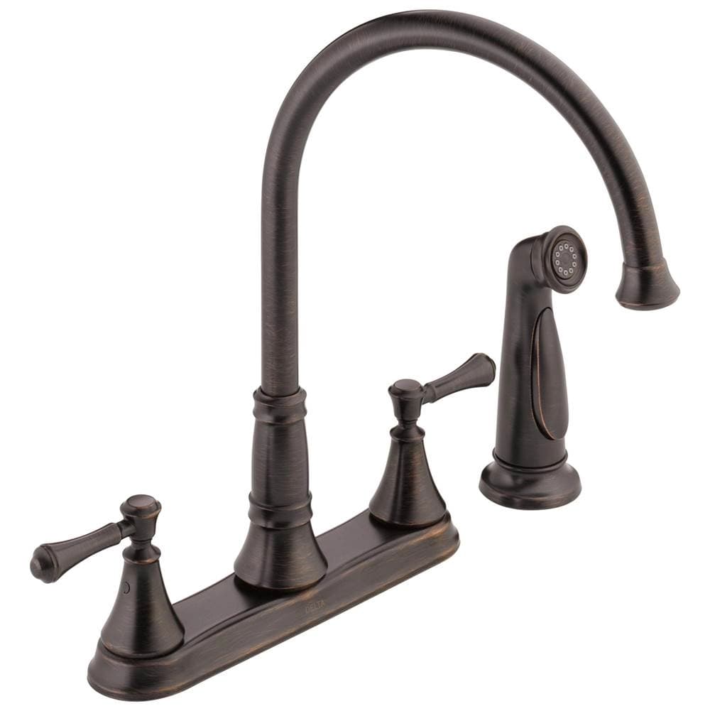 Delta Cassidy™: Two Handle Kitchen Faucet with Spray material