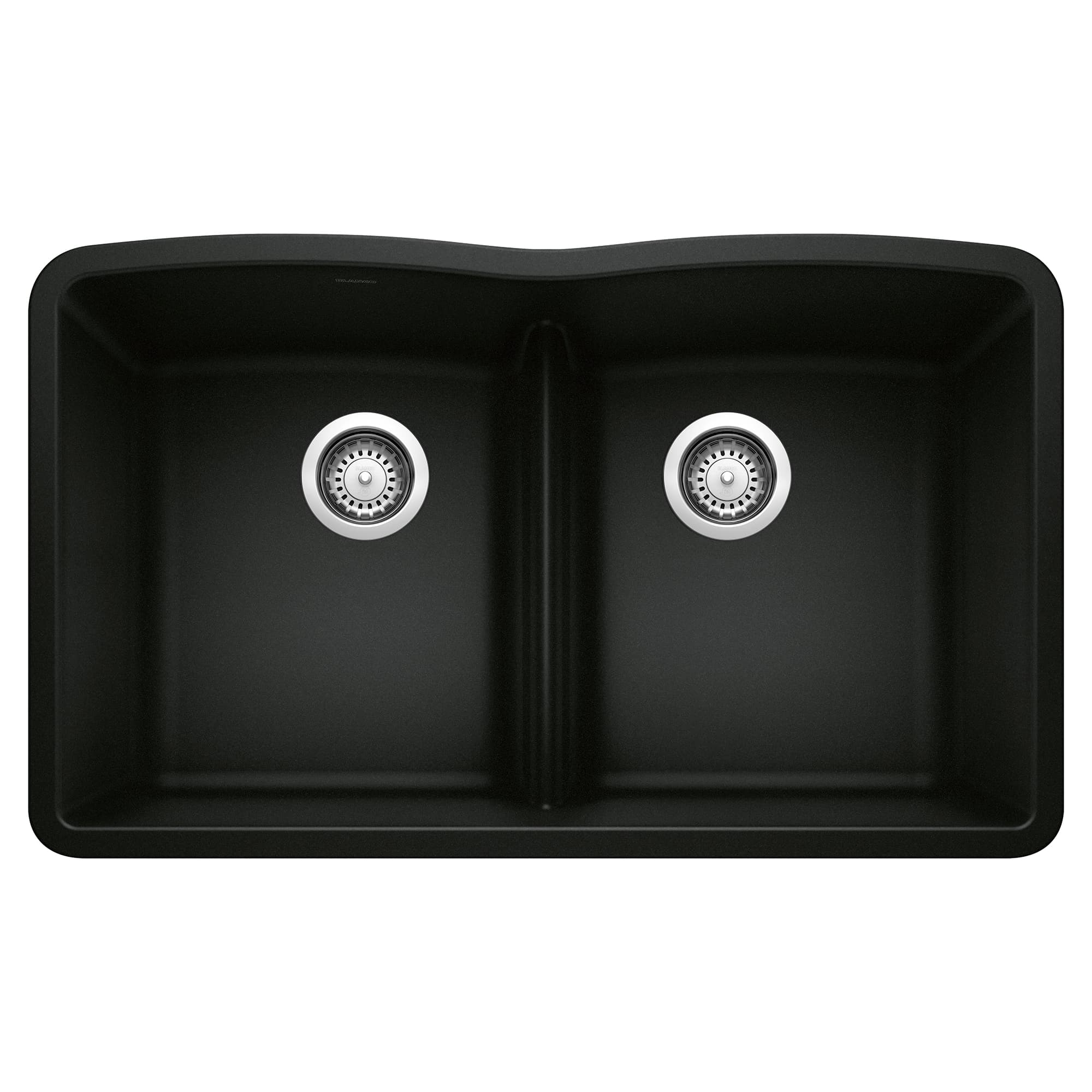 Diamond Equal Double Bowl Kitchen Sink with Low Divide - Coal Black material