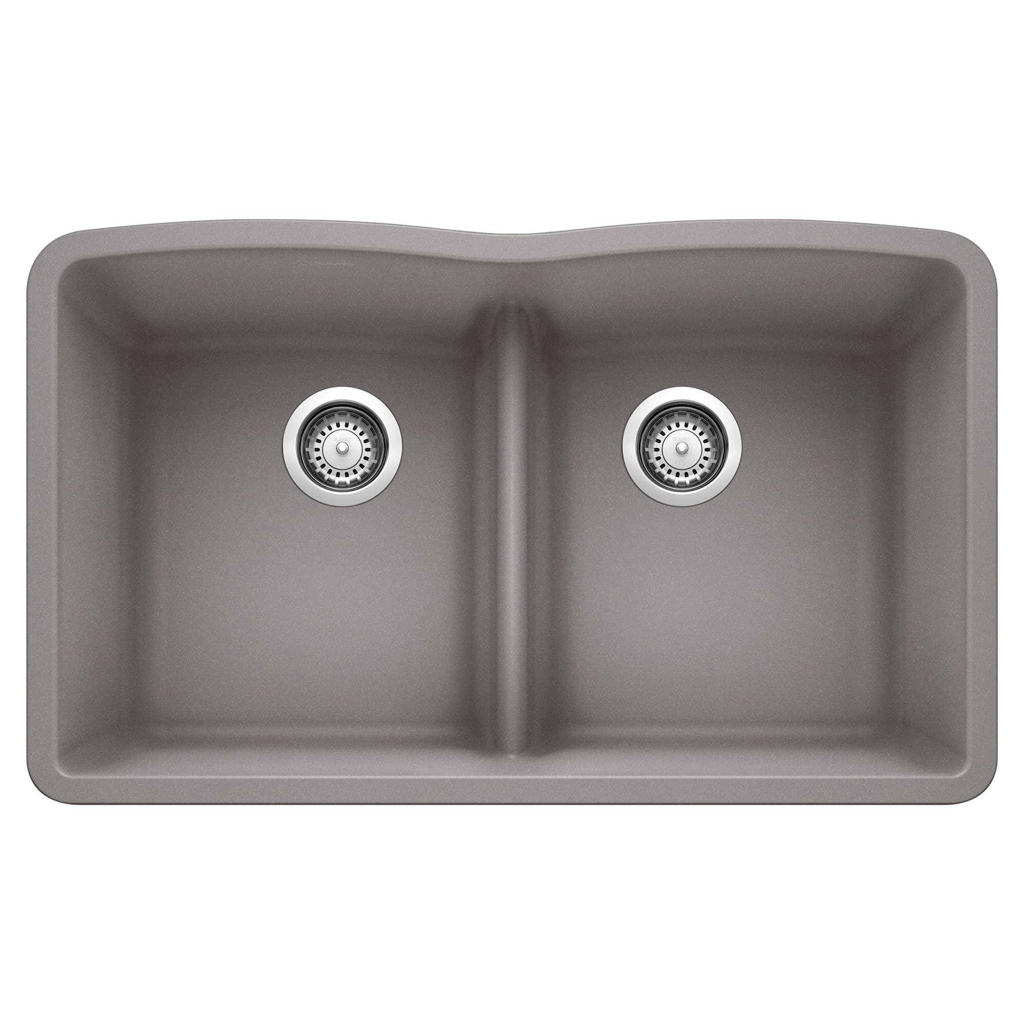 Diamond Equal Double Bowl Kitchen Sink with Low Divide - Metallic Gray material