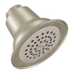 Brushed nickel one-function 3-1/2" diameter spray head eco-performance showerhead material