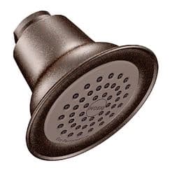 Oil rubbed bronze one-function 3-1/2" diameter spray head eco-performance showerhead material