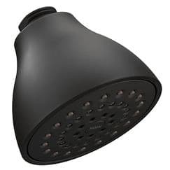 Matte black one-function 3.75" diameter spray head eco-performance showerhead material