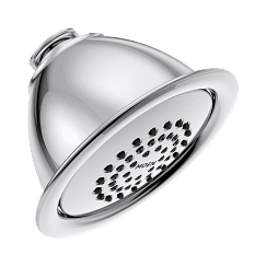 Chrome one-function 4" diameter spray head eco-performance showerhead material