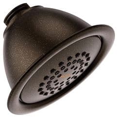 Oil rubbed bronze one-function 4" diameter spray head eco-performance showerhead material
