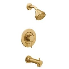 Brushed gold Posi-Temp(R) tub/shower material