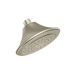 Brushed nickel one-function 6-1/2" diameter spray head eco-performance showerhead material