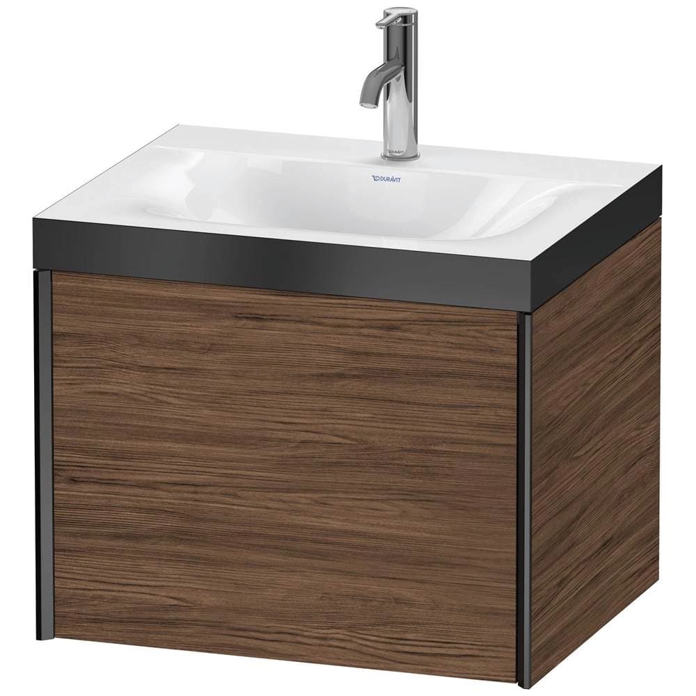 Duravit XViu One Drawer C-Bonded Wall-Mount Vanity Kit Walnut Dark material