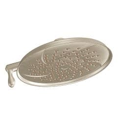 Brushed nickel two-function 9" diameter spray head eco-performance showerhead material