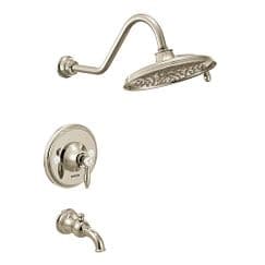 Polished nickel Posi-Temp(R) tub/shower material