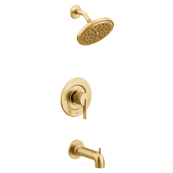 Brushed gold Posi-Temp(R) tub/shower material
