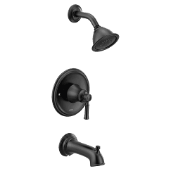 Matte black Posi-Temp(R) tub/shower material
