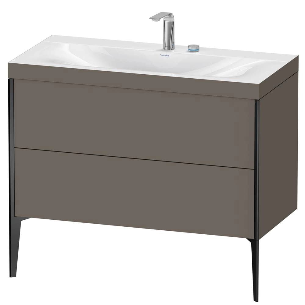 Duravit XViu Two Drawer C-Bonded Floorstanding Vanity Kit Flannel Gray material