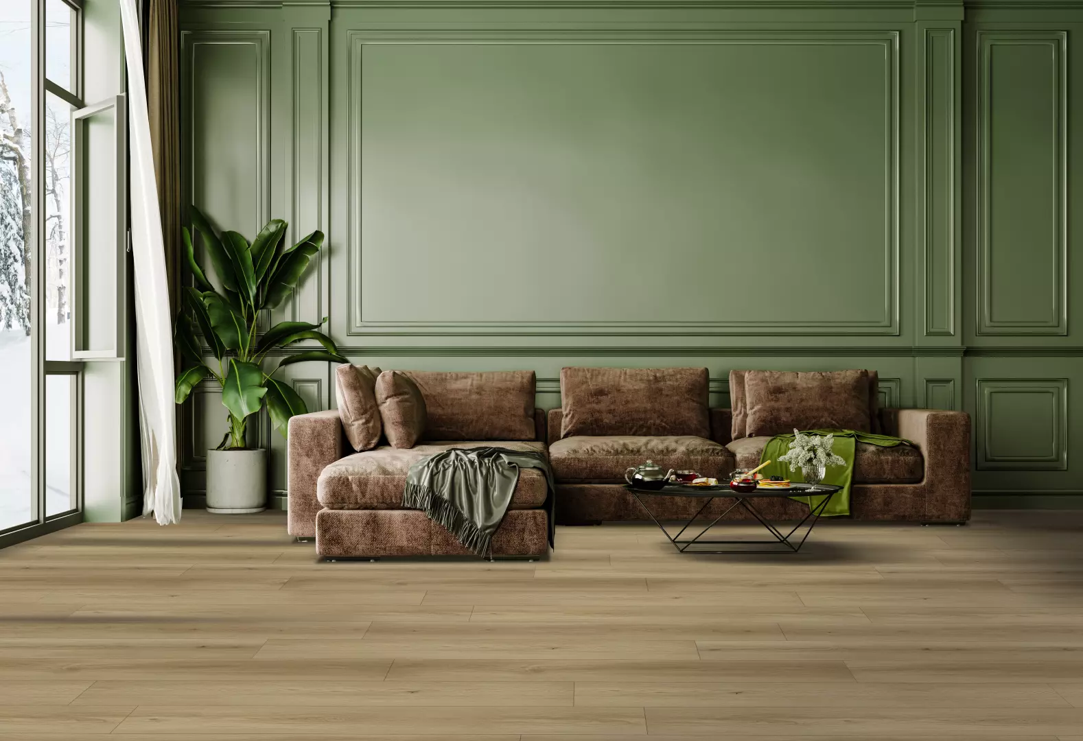 9 1/3" X 72 1/4" North Forest Collection Waterproof Cream Valencia AC4 Commercial Grade Laminate Floating material