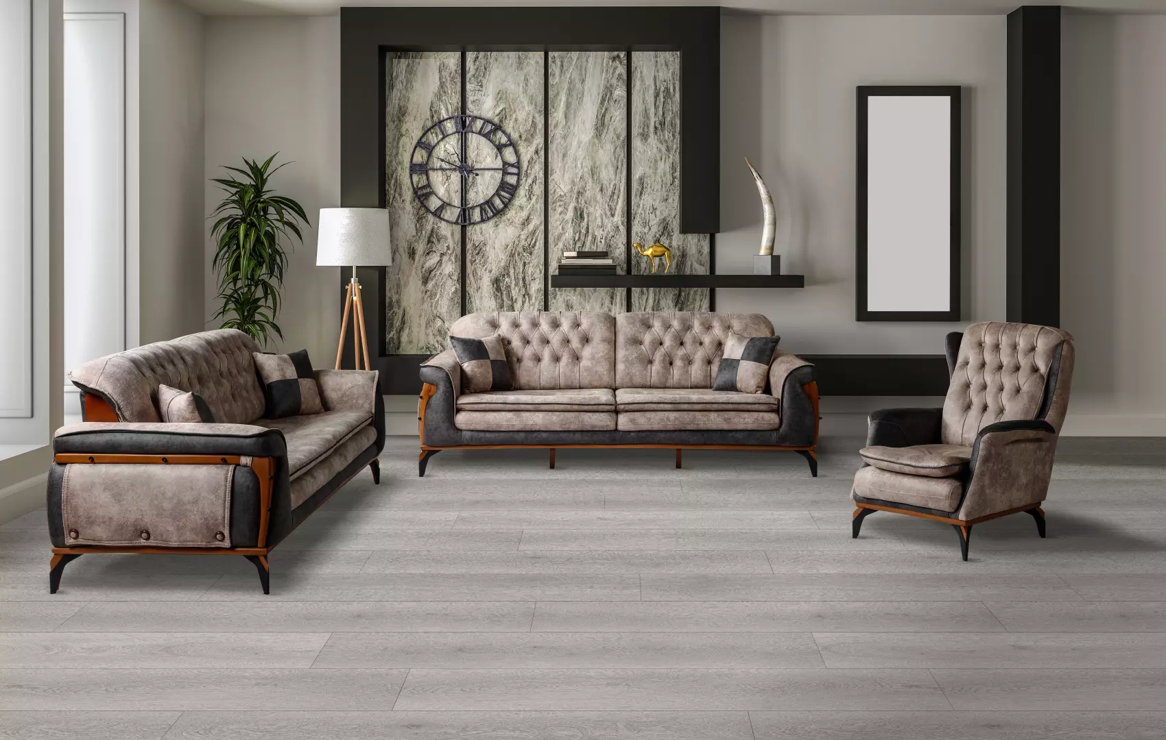 9 1/3" X 72 1/4" North Forest Collection Waterproof Stanstead Grey AC4 Commercial Grade Laminate Floating material