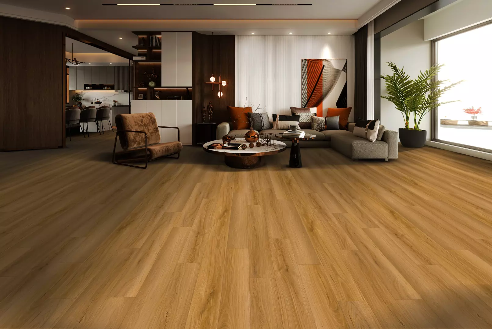 9 1/4" X 60" Bear Woods Collection Waterproof Crystal Yellow AC5 Commercial Grade Laminate Floating material