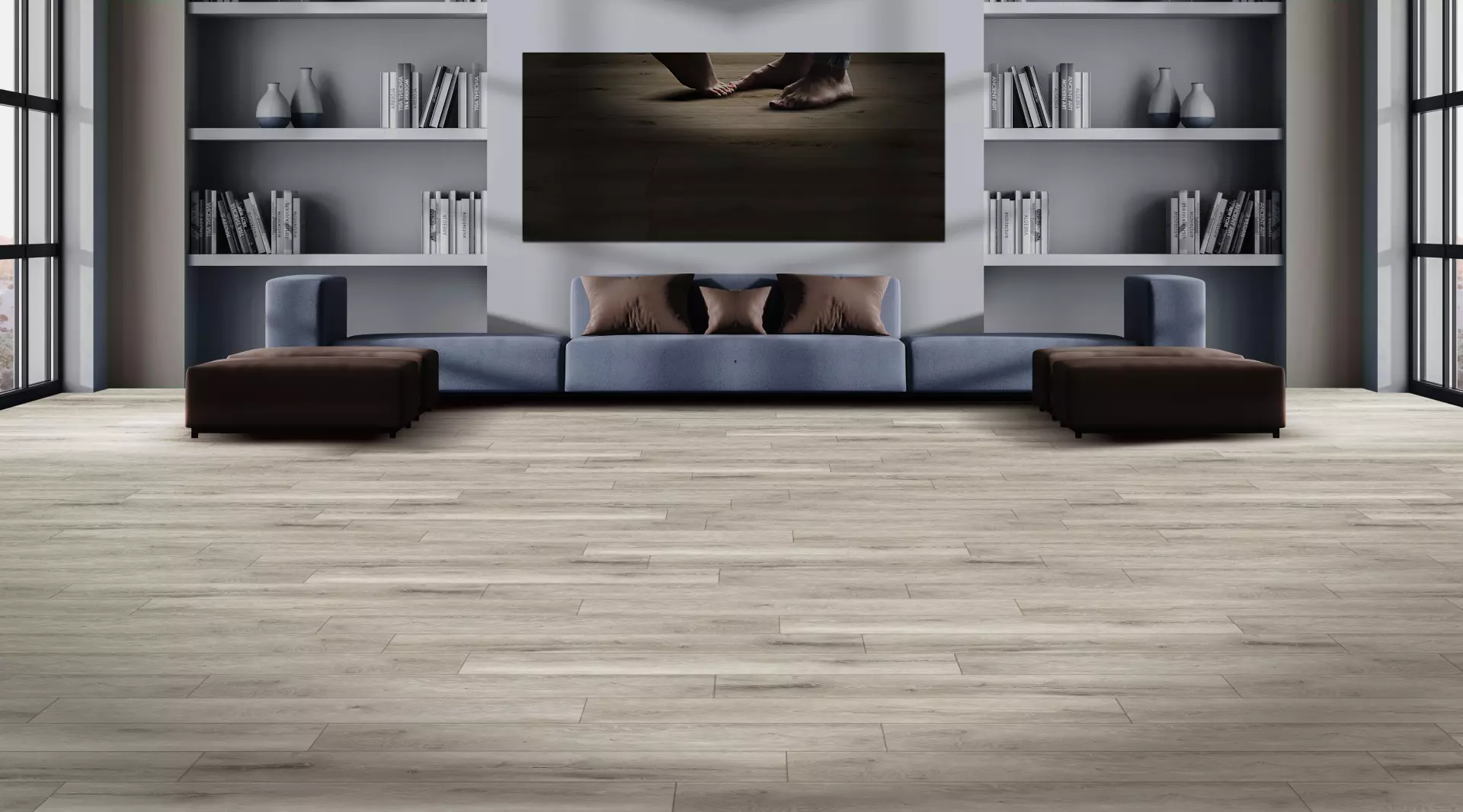 8 31/32" X 5ft The Glacier Point Collection Silver Pearl Extra Wide Extra Long Pure SPC?6mm boards SPC Floating material