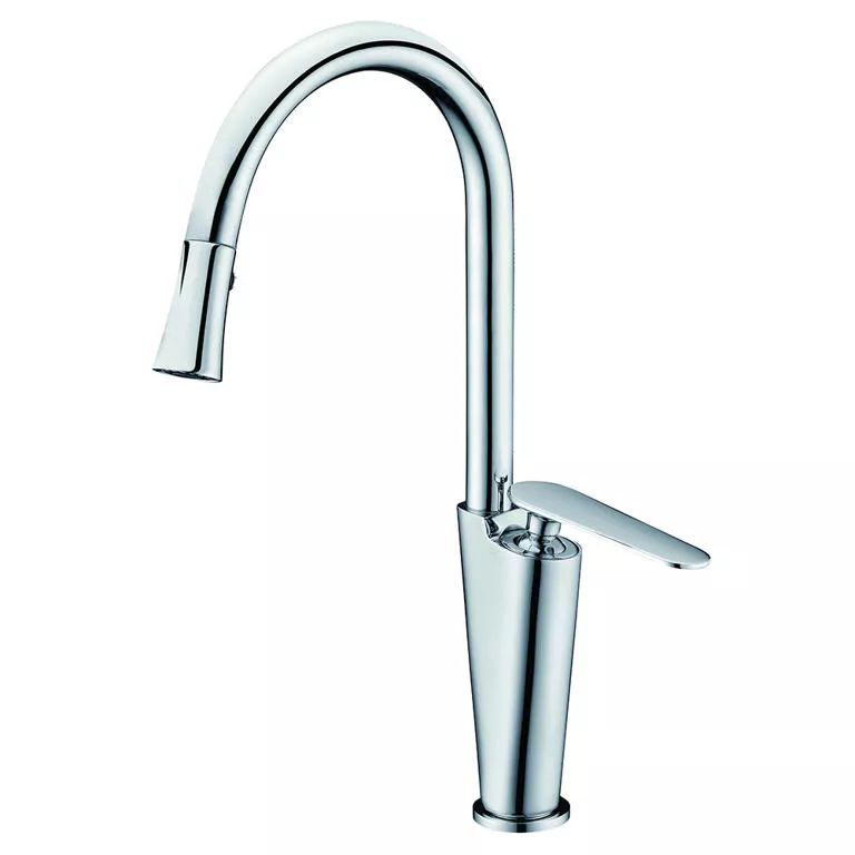 Single-lever kitchen faucet, Chrome material