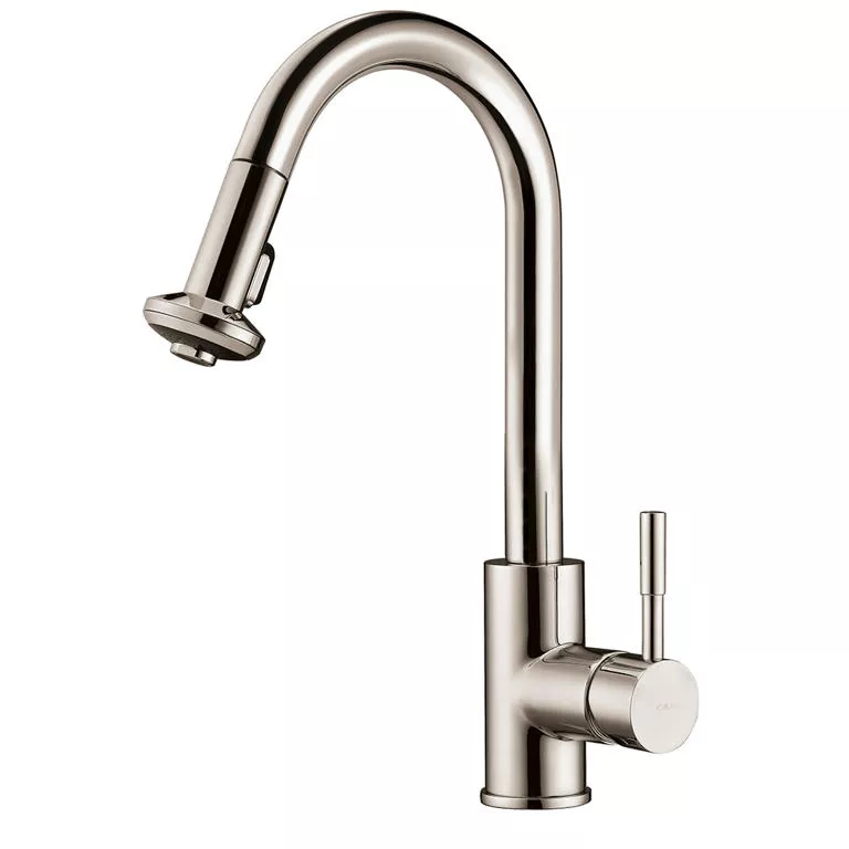 Single-lever pull-down spray sink mixer, Brushed Nickel material