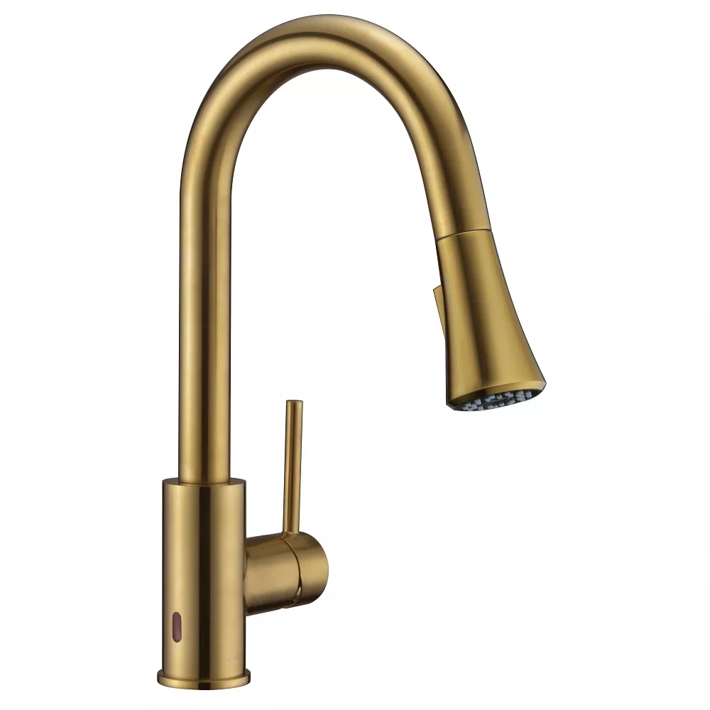Single-lever Pull-Down Sensor Spray Faucet, Matte Gold material